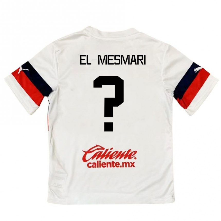 Kids Football Bruce El-Mesmari #0 White Red Away Jersey 2024/25 T-Shirt Uk