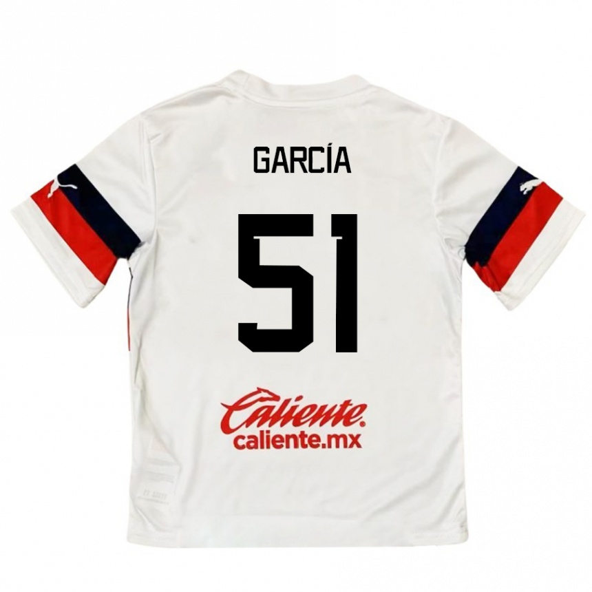 Kids Football Eduardo García #51 White Red Away Jersey 2024/25 T-Shirt Uk