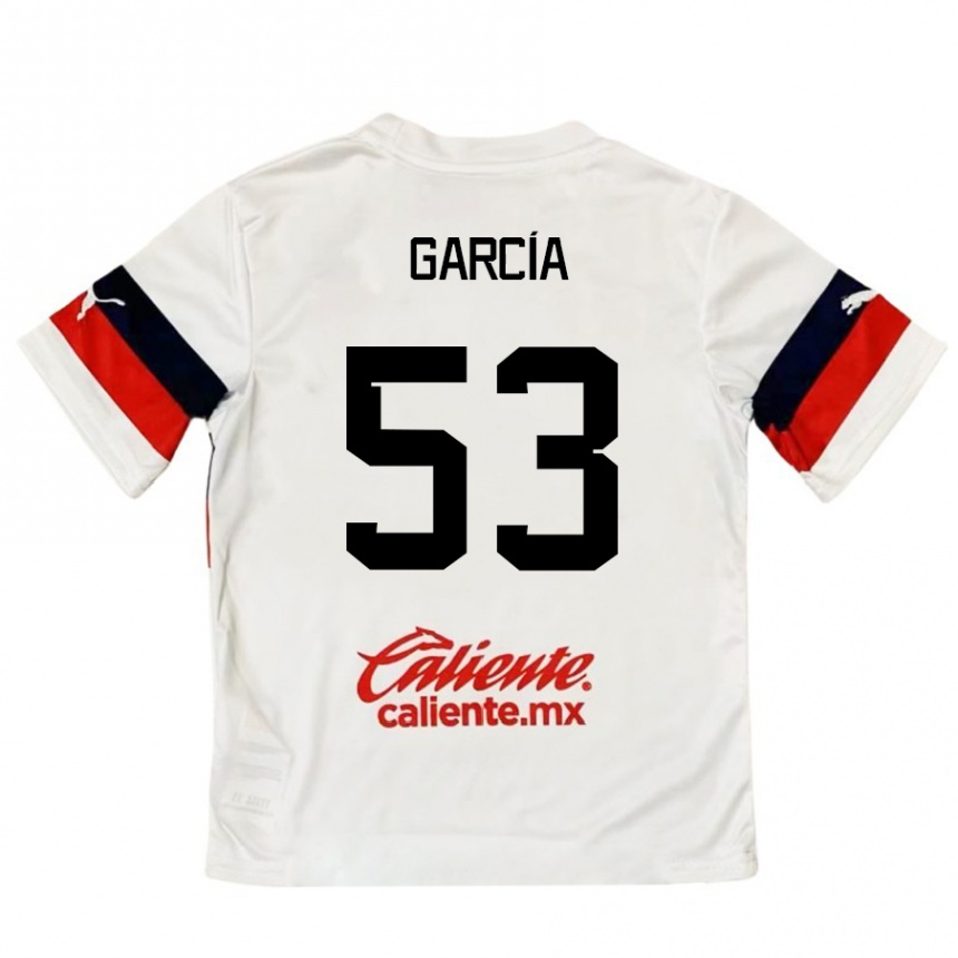 Kids Football Uziel García #53 White Red Away Jersey 2024/25 T-Shirt Uk