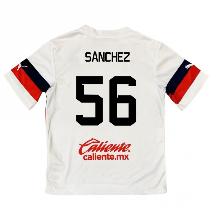 Kids Football Benjamín Sánchez #56 White Red Away Jersey 2024/25 T-Shirt Uk