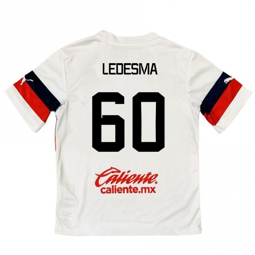 Kids Football Luis Ledesma #60 White Red Away Jersey 2024/25 T-Shirt Uk