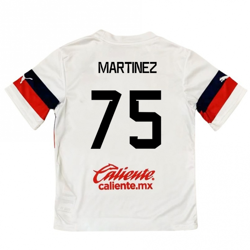 Kids Football Isaac Martínez #75 White Red Away Jersey 2024/25 T-Shirt Uk