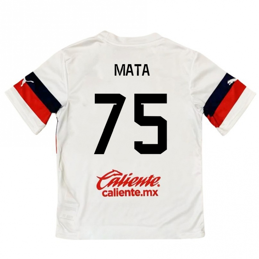 Kids Football Hugo Mata #75 White Red Away Jersey 2024/25 T-Shirt Uk