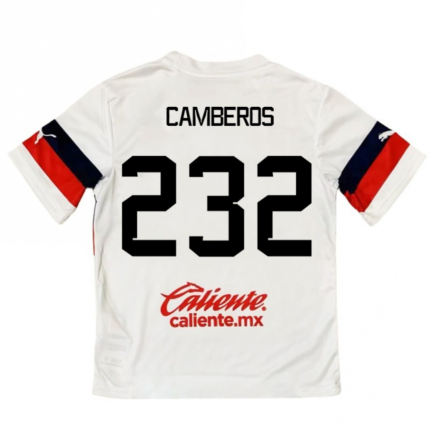 Kids Football Hugo Camberos #232 White Red Away Jersey 2024/25 T-Shirt Uk