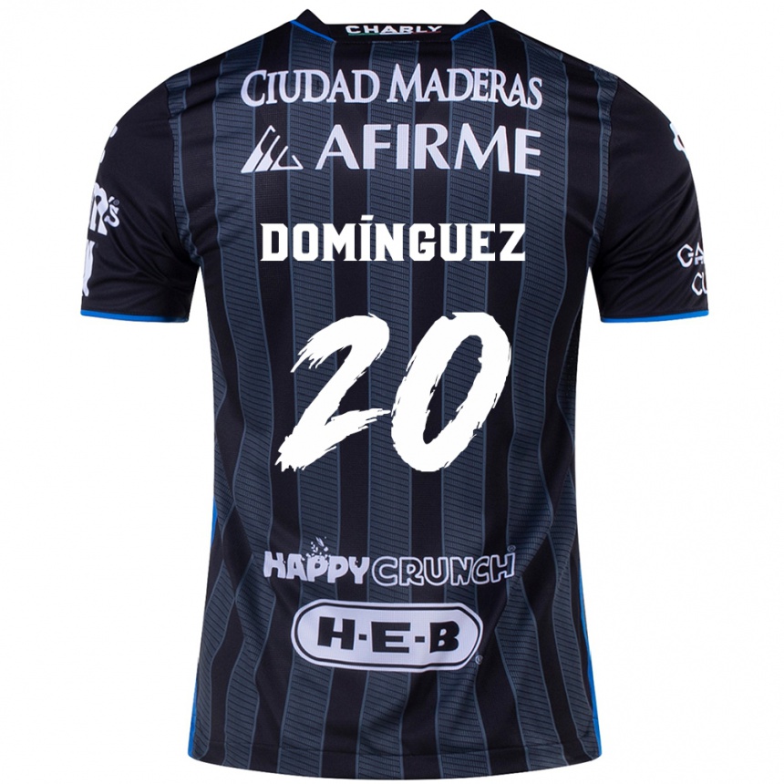 Kids Football Misael Domínguez #20 White Black Away Jersey 2024/25 T-Shirt Uk