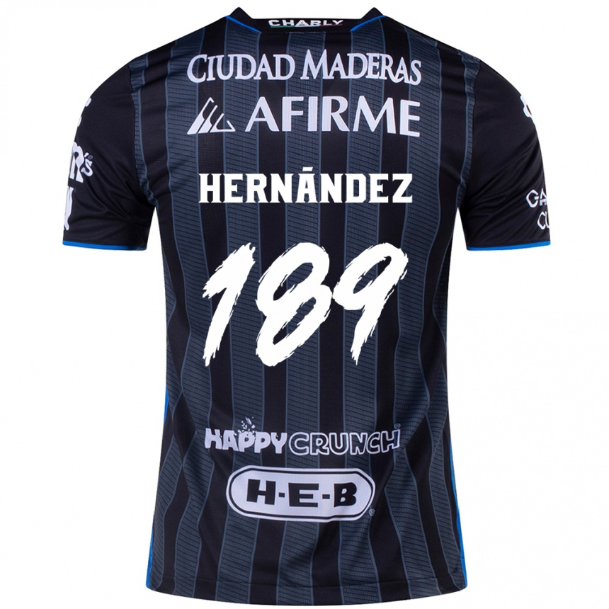 Kids Football Sebastián Hernández #189 White Black Away Jersey 2024/25 T-Shirt Uk