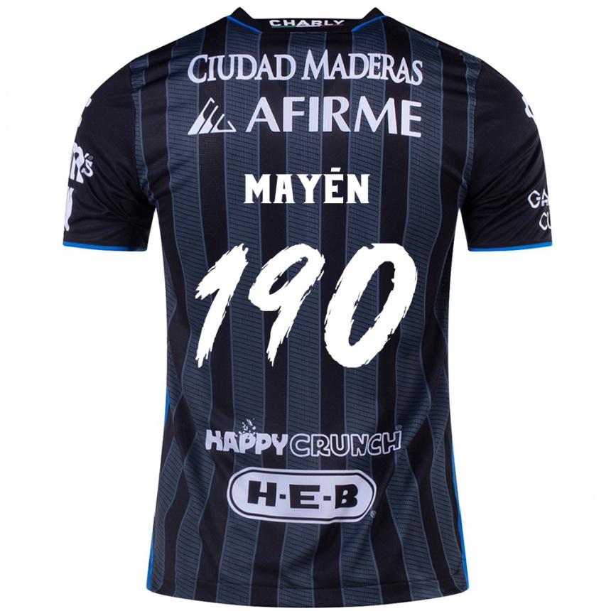 Kids Football Eduardo Mayén #190 White Black Away Jersey 2024/25 T-Shirt Uk