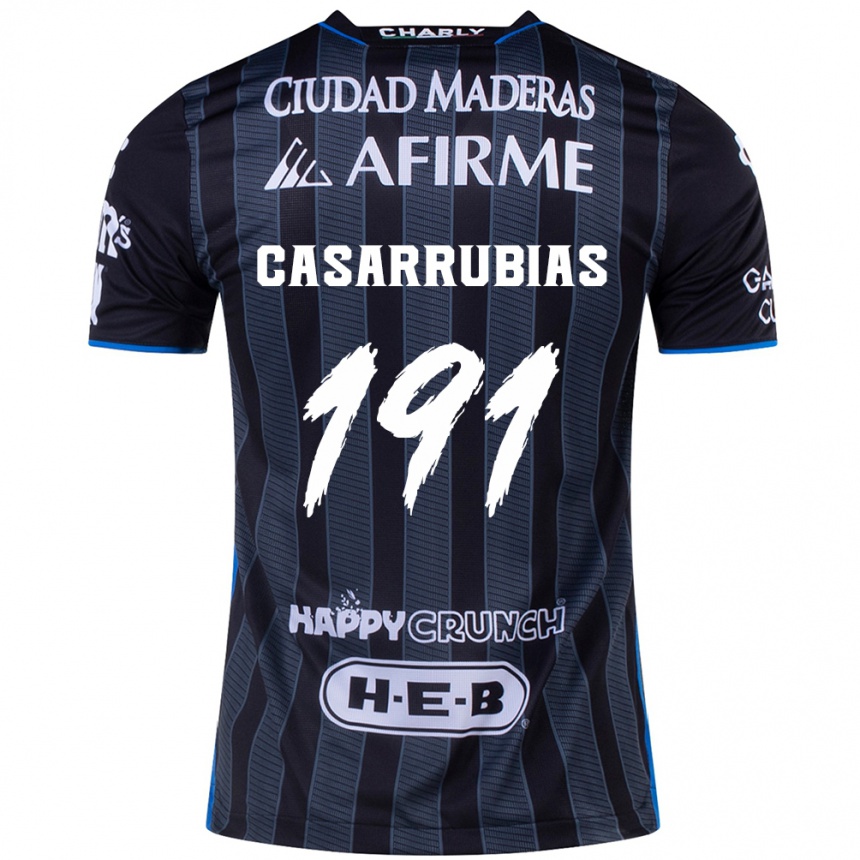 Kids Football Aaron Casarrubias #191 White Black Away Jersey 2024/25 T-Shirt Uk