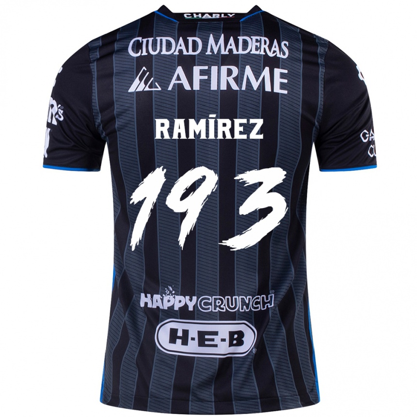 Kids Football Ángel Ramírez #193 White Black Away Jersey 2024/25 T-Shirt Uk