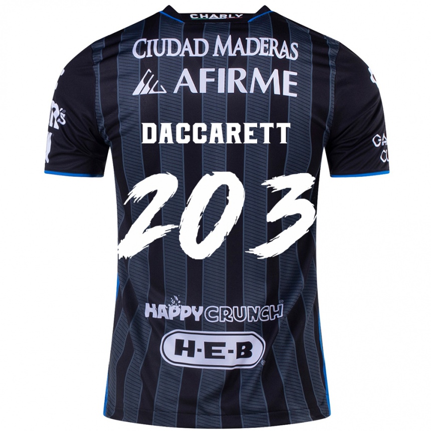 Kids Football Juan Daccarett #203 White Black Away Jersey 2024/25 T-Shirt Uk