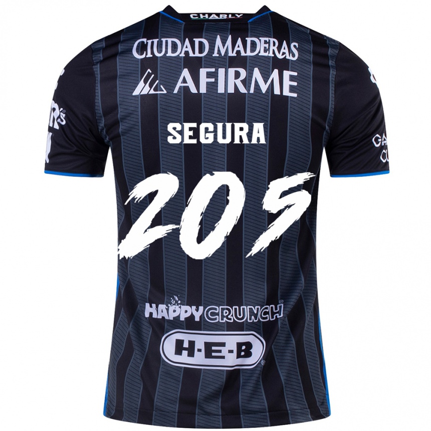 Kids Football Mathías Segura #205 White Black Away Jersey 2024/25 T-Shirt Uk