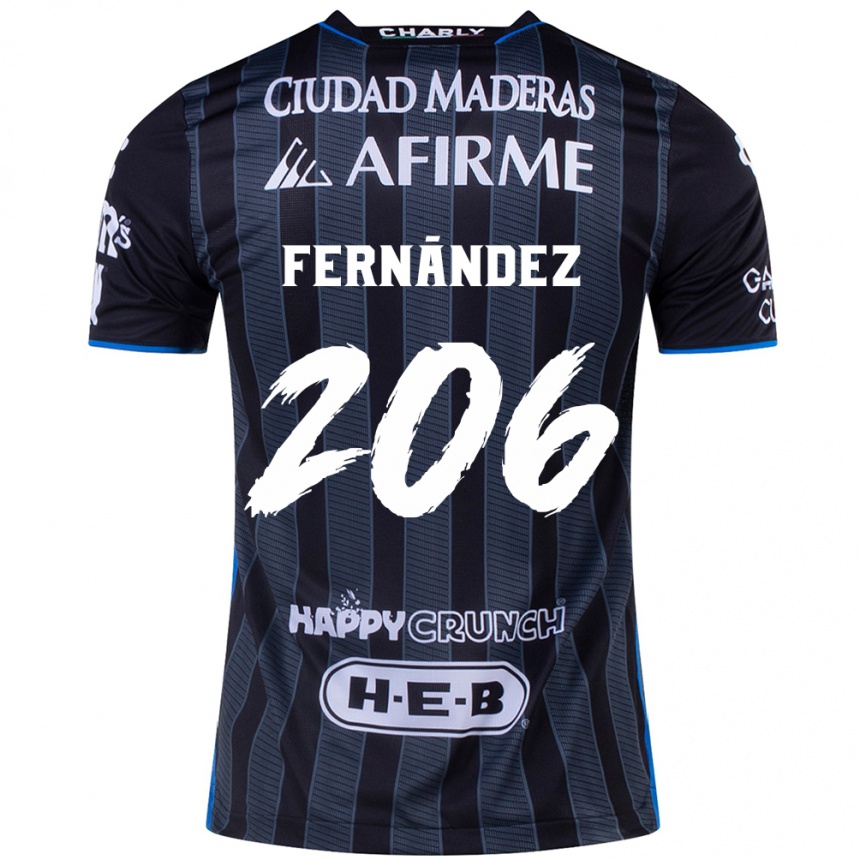 Kids Football Erik Fernández #206 White Black Away Jersey 2024/25 T-Shirt Uk