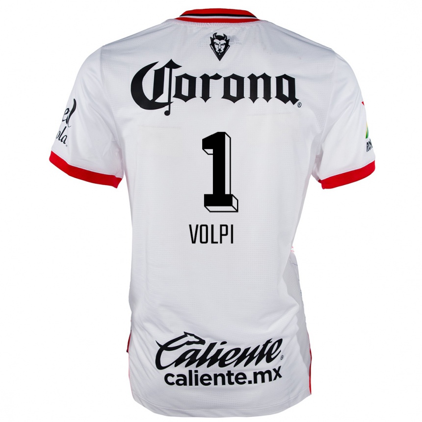 Kids Football Tiago Volpi #1 White Red Away Jersey 2024/25 T-Shirt Uk