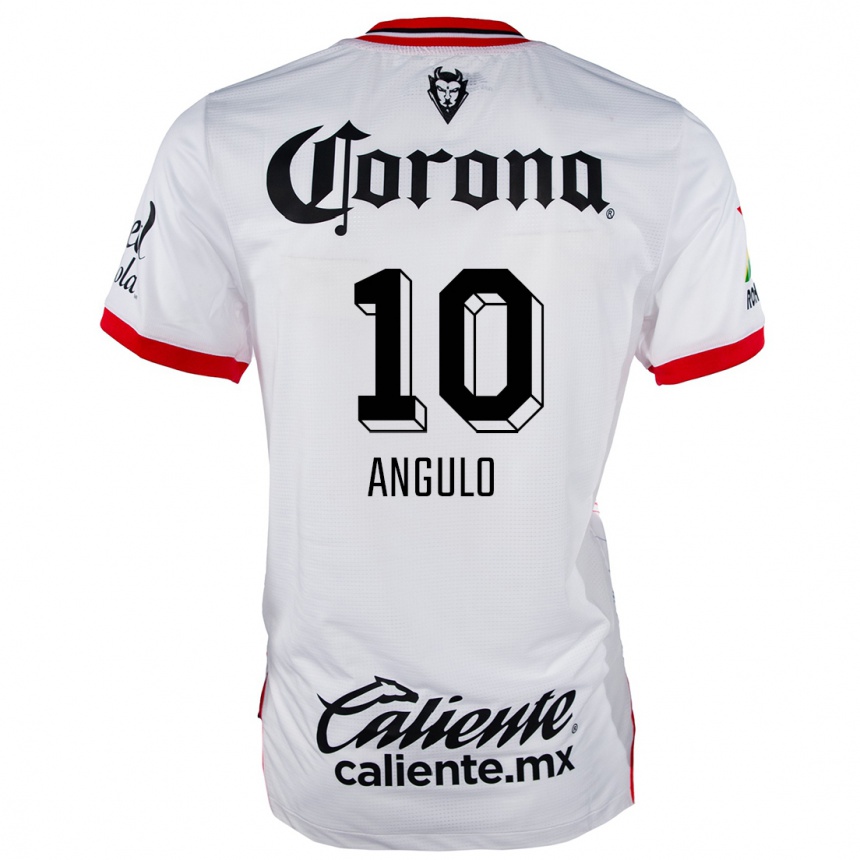 Kids Football Jesús Angulo #10 White Red Away Jersey 2024/25 T-Shirt Uk