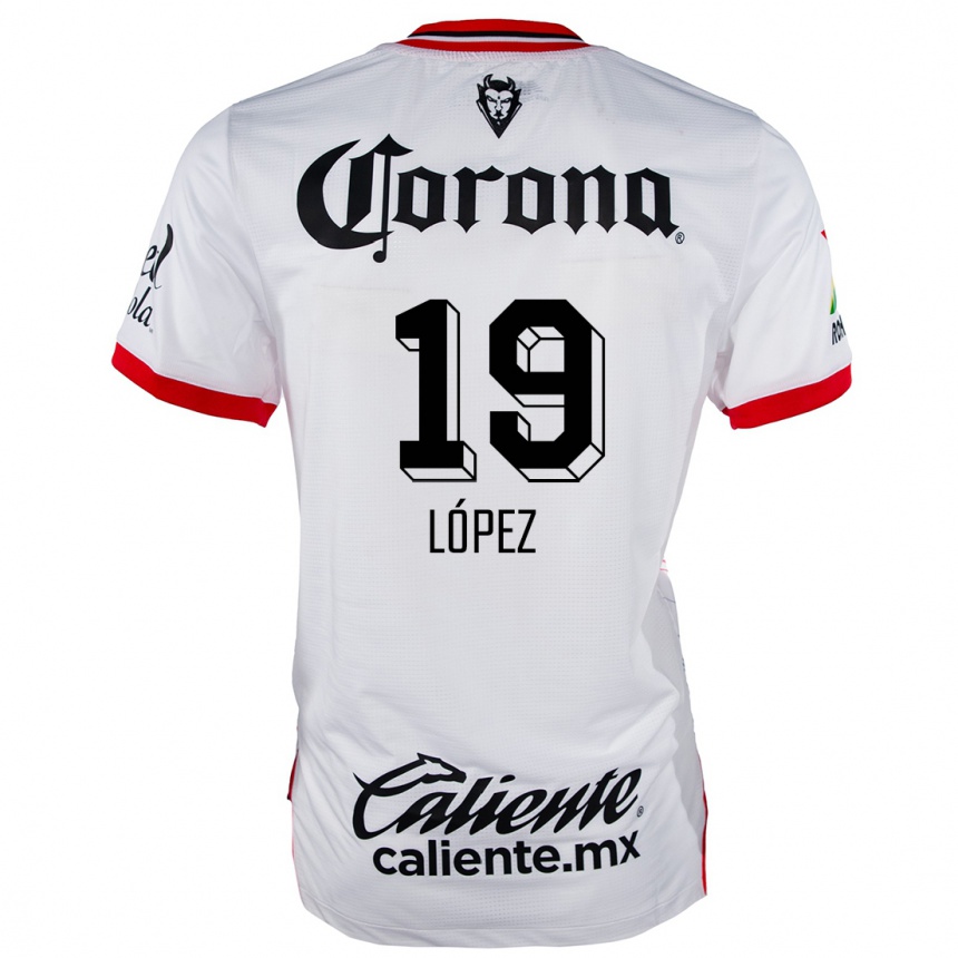 Kids Football Iván López #19 White Red Away Jersey 2024/25 T-Shirt Uk