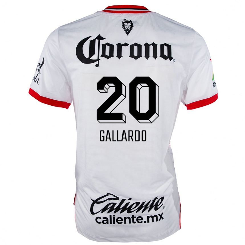 Kids Football Jesús Gallardo #20 White Red Away Jersey 2024/25 T-Shirt Uk