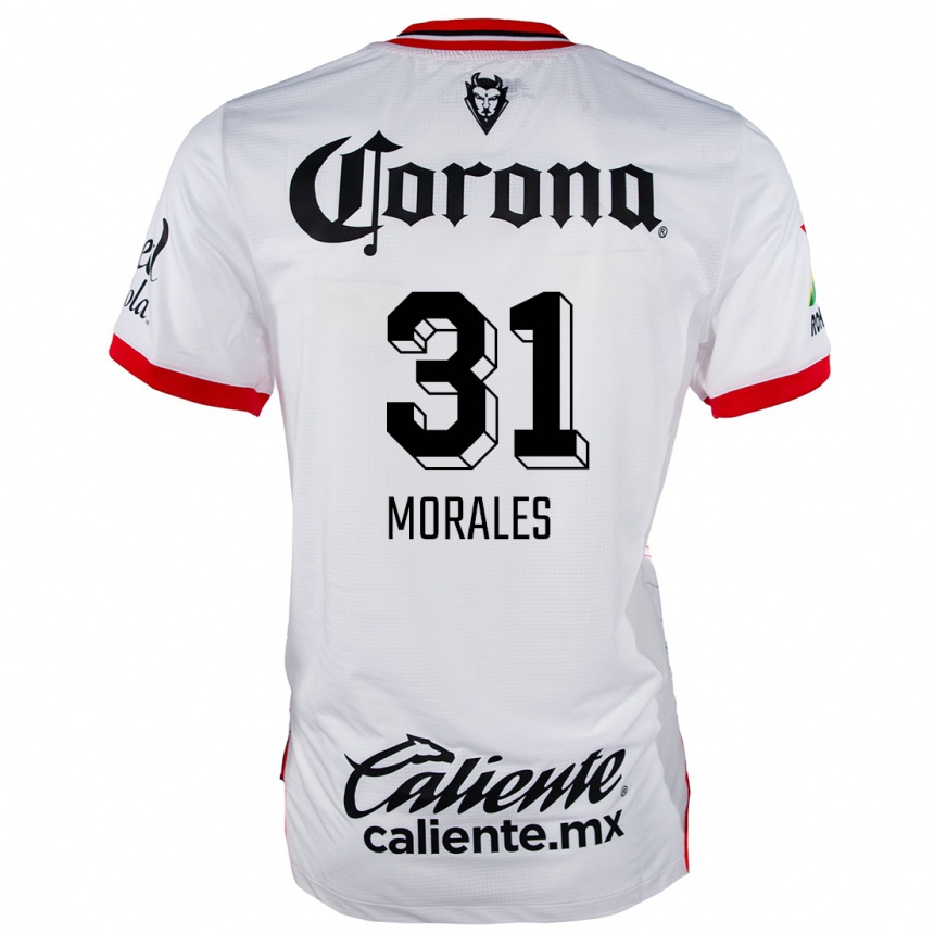 Kids Football Robert Morales #31 White Red Away Jersey 2024/25 T-Shirt Uk