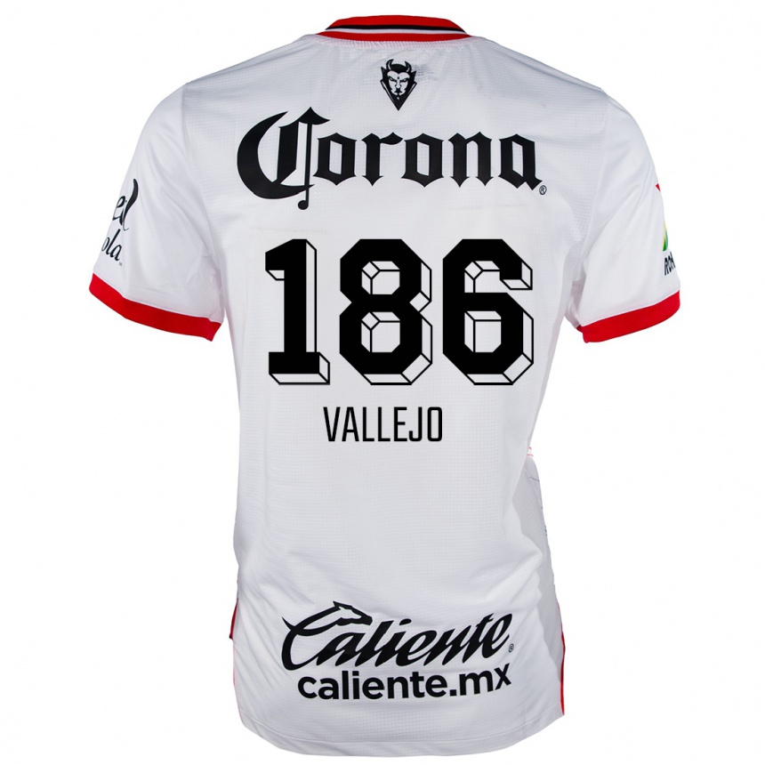 Kids Football Saúl Vallejo #186 White Red Away Jersey 2024/25 T-Shirt Uk