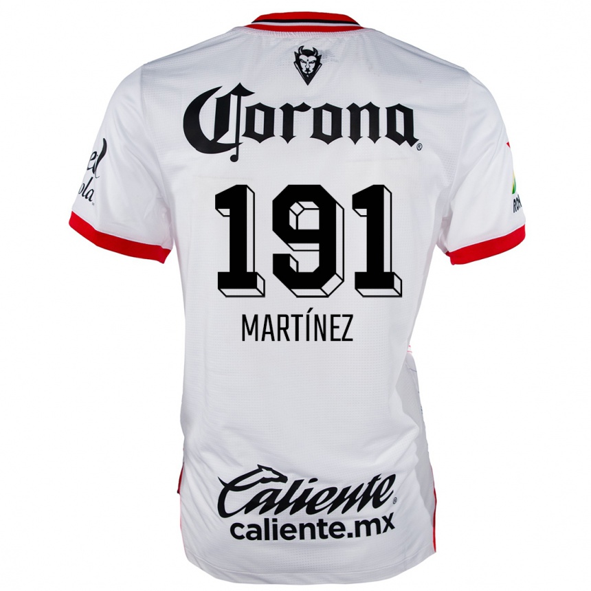 Kids Football Kevin Martínez #191 White Red Away Jersey 2024/25 T-Shirt Uk