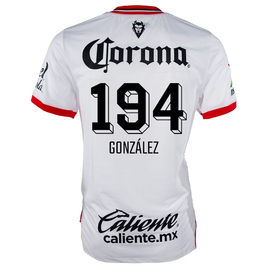 Kids Football Cristopher González #194 White Red Away Jersey 2024/25 T-Shirt Uk