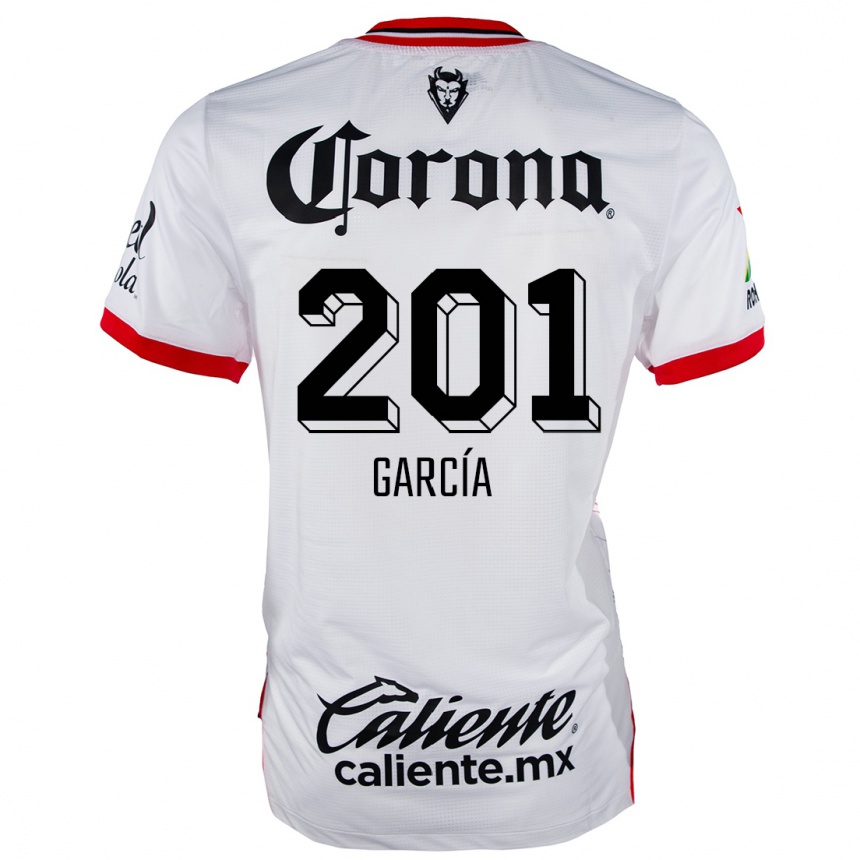 Kids Football Eros García #201 White Red Away Jersey 2024/25 T-Shirt Uk