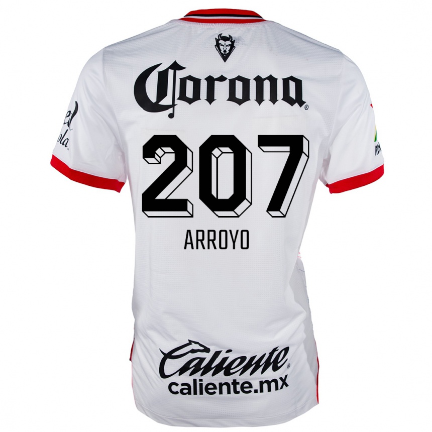 Kids Football José Arroyo #207 White Red Away Jersey 2024/25 T-Shirt Uk