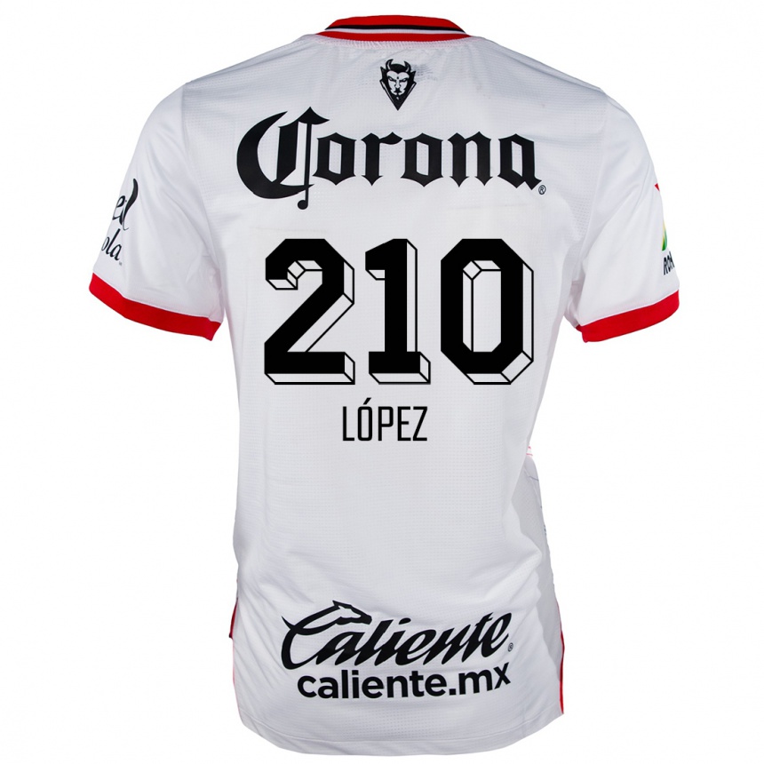 Kids Football Juan López #210 White Red Away Jersey 2024/25 T-Shirt Uk