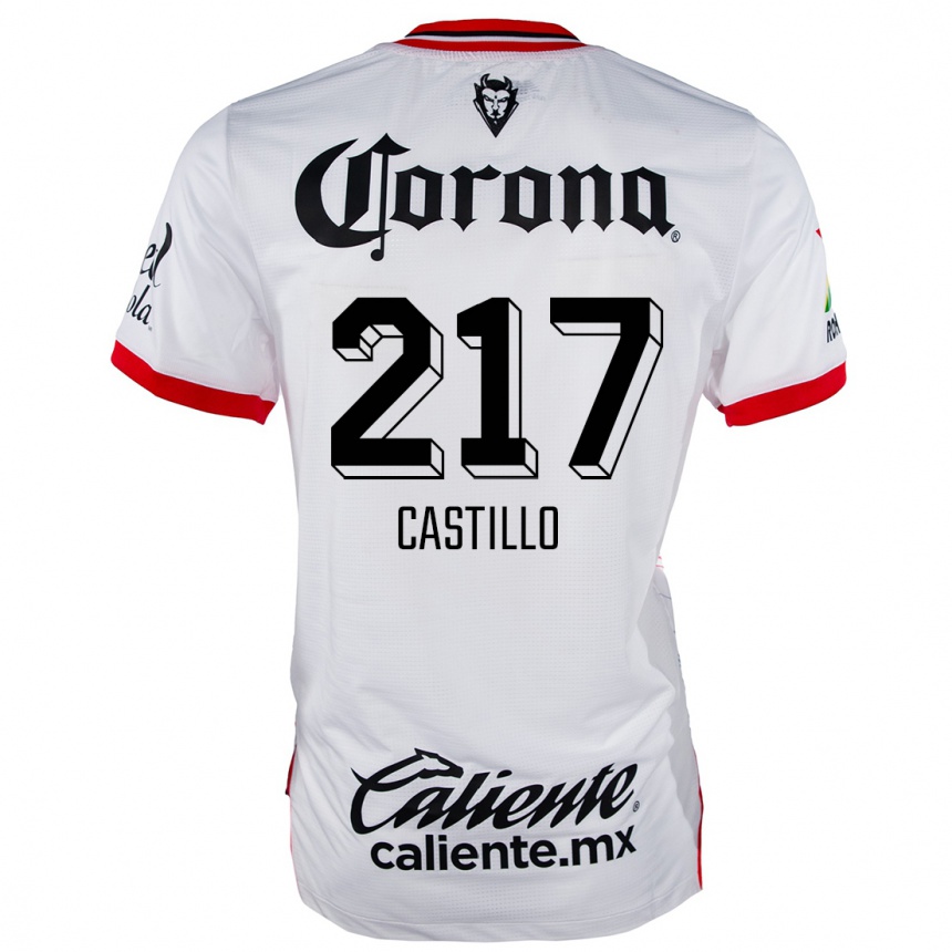 Kids Football Klever Castillo #217 White Red Away Jersey 2024/25 T-Shirt Uk