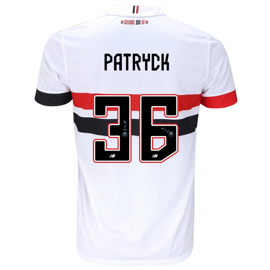 Men Football Patryck #36 White Red Black Home Jersey 2024/25 T-Shirt Uk