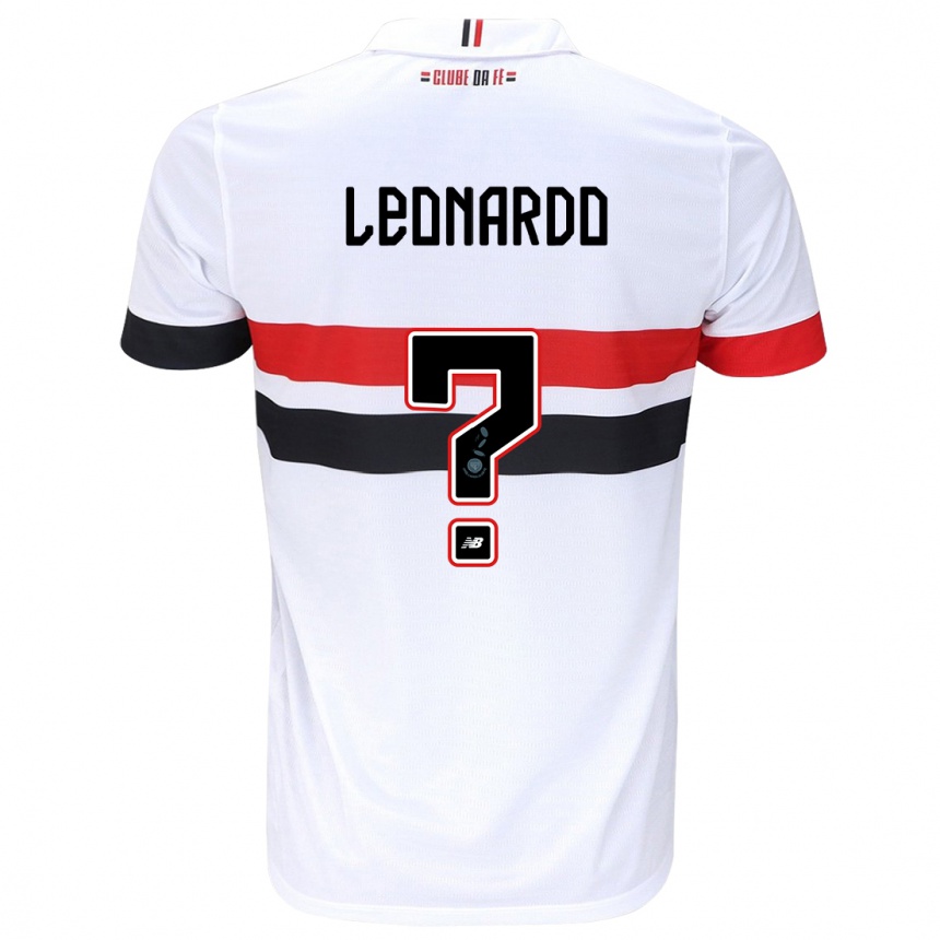 Men Football Hugo Leonardo #0 White Red Black Home Jersey 2024/25 T-Shirt Uk