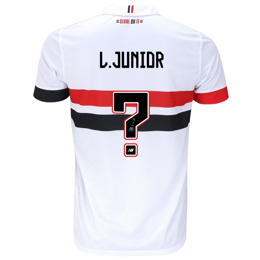 Men Football Luciano Junior #0 White Red Black Home Jersey 2024/25 T-Shirt Uk