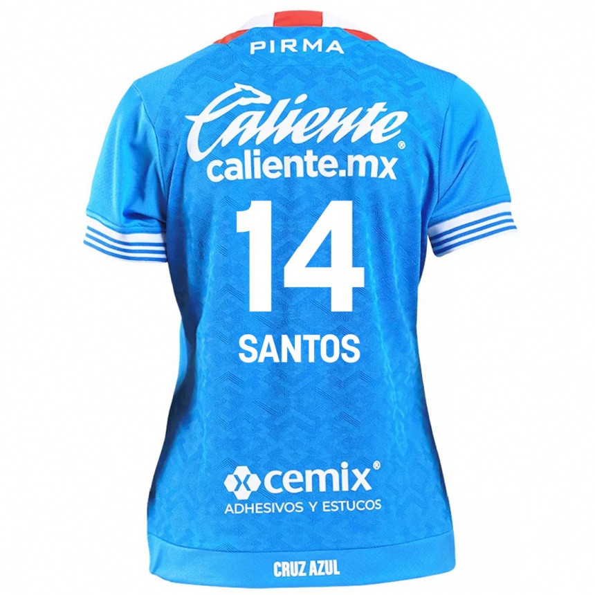 Men Football Eleisa Santos #14 Sky Blue Home Jersey 2024/25 T-Shirt Uk