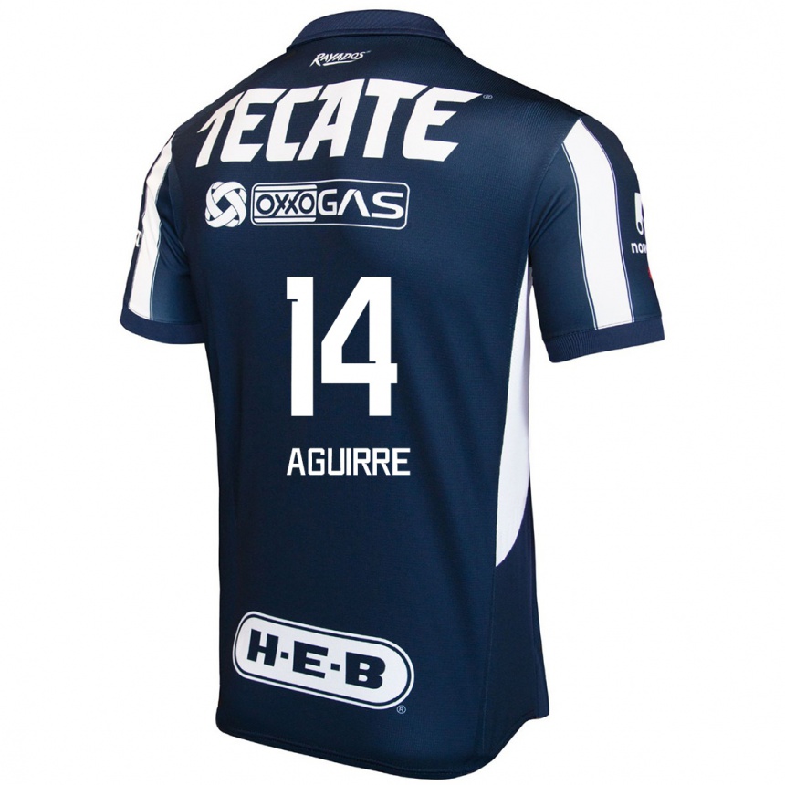 Men Football Erick Aguirre #14 Blue Red White Home Jersey 2024/25 T-Shirt Uk