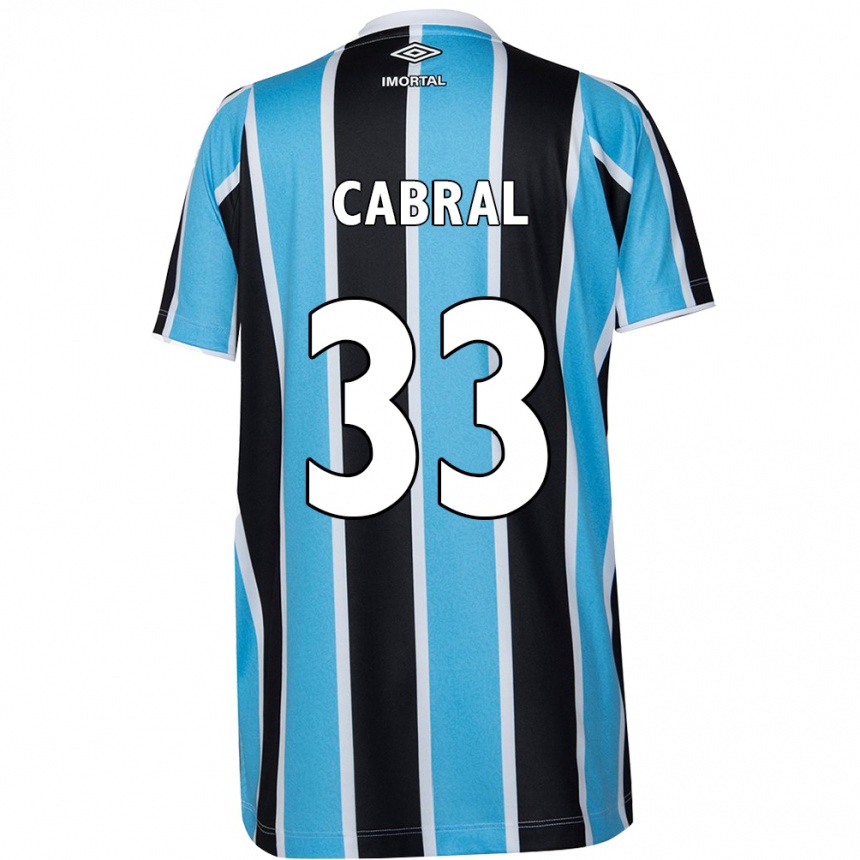 Men Football Rafael Cabral #33 Blue Black White Home Jersey 2024/25 T-Shirt Uk