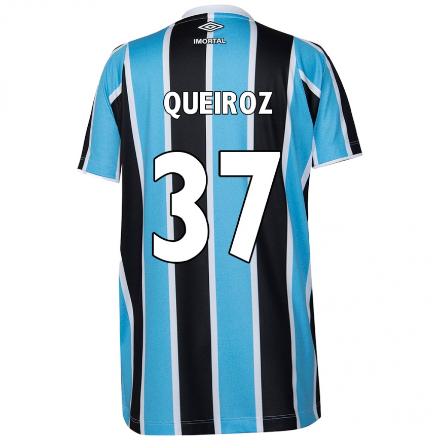 Men Football Du Queiroz #37 Blue Black White Home Jersey 2024/25 T-Shirt Uk