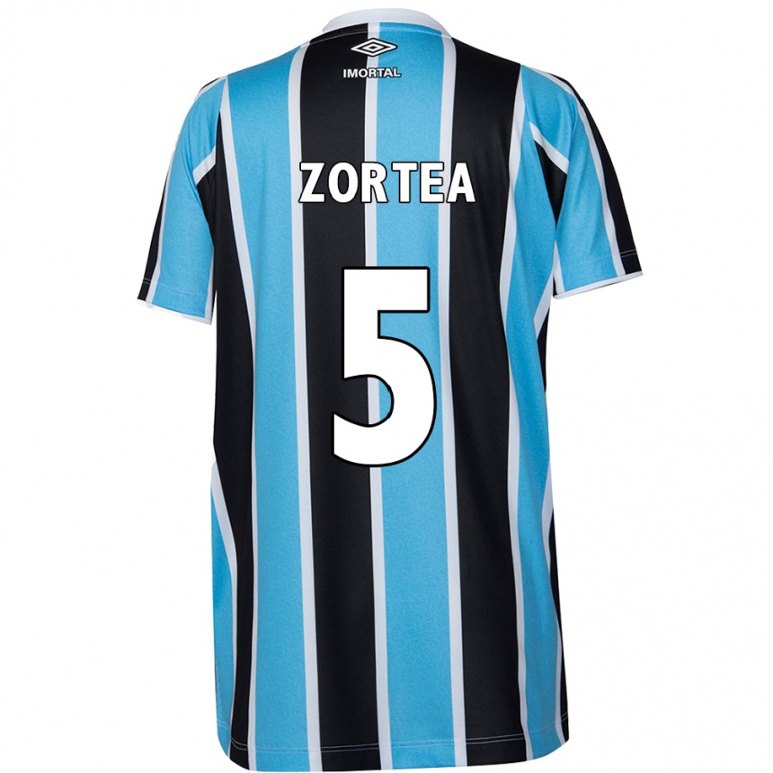 Men Football Bernardo Zortea #5 Blue Black White Home Jersey 2024/25 T-Shirt Uk