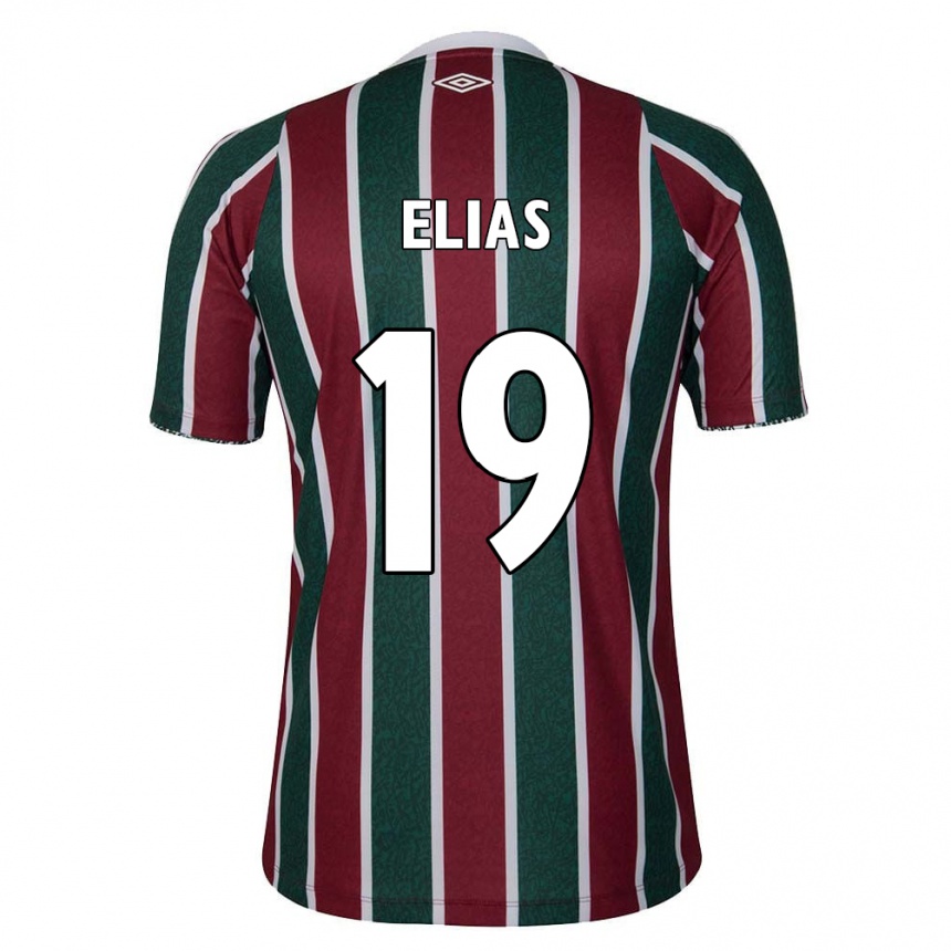 Men Football Kauã Elias #19 Green Maroon White Home Jersey 2024/25 T-Shirt Uk