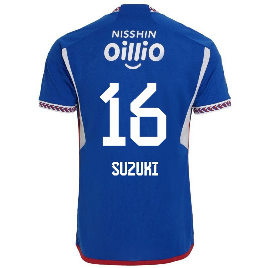 Men Football Kai Suzuki #16 Blue White Red Home Jersey 2024/25 T-Shirt Uk