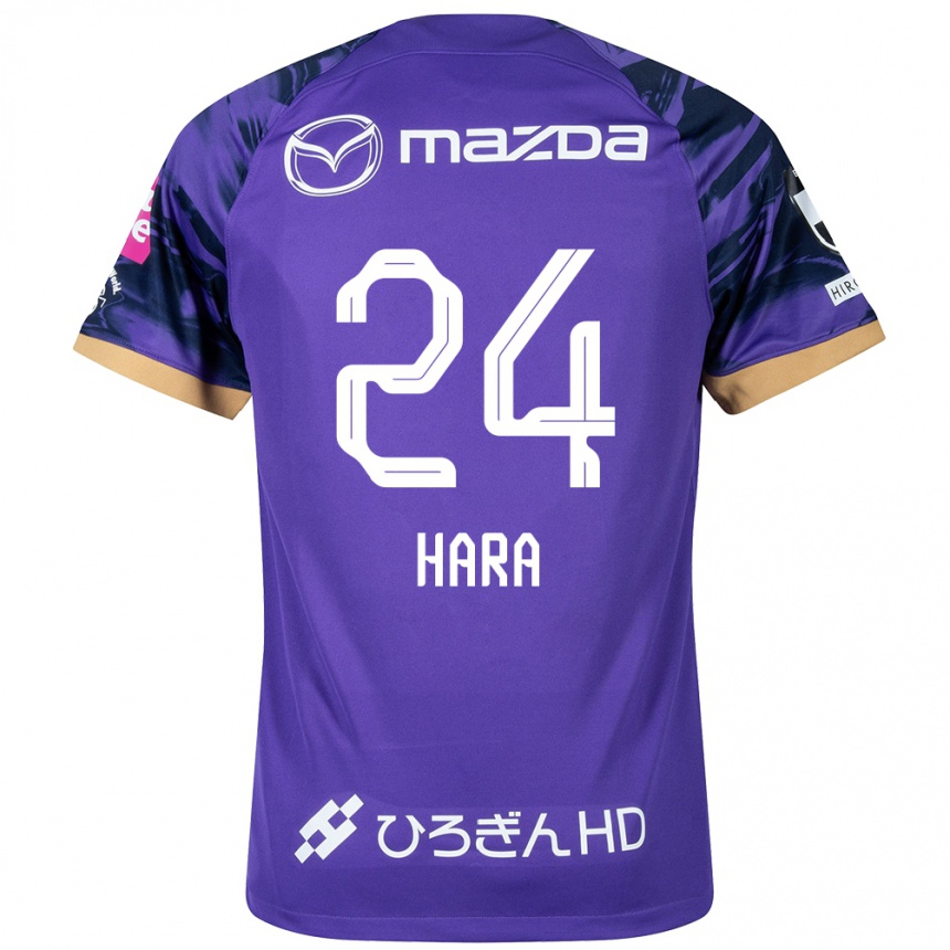 Men Football Minato Hara #24 Purple White Home Jersey 2024/25 T-Shirt Uk