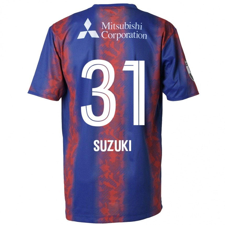 Men Football Kaede Suzuki #31 Blue Red Home Jersey 2024/25 T-Shirt Uk