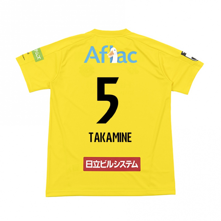 Men Football Tomoki Takamine #5 Yellow Black Home Jersey 2024/25 T-Shirt Uk