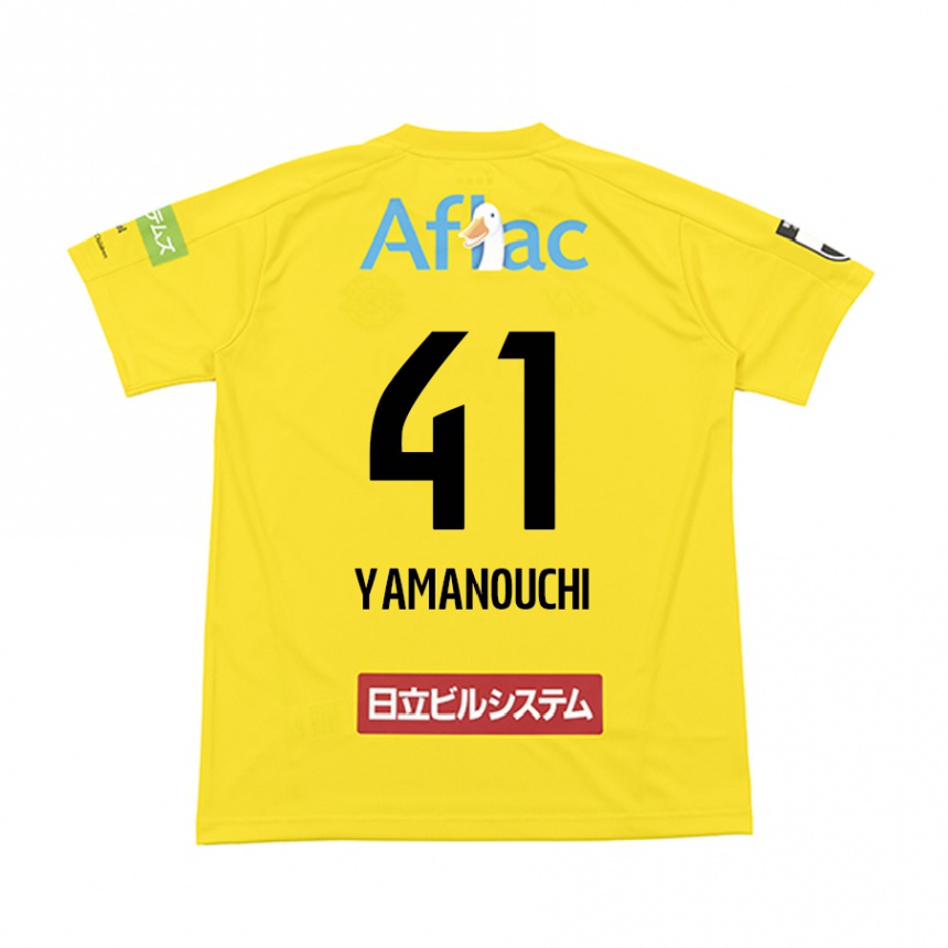 Men Football Yusei Yamanouchi #41 Yellow Black Home Jersey 2024/25 T-Shirt Uk