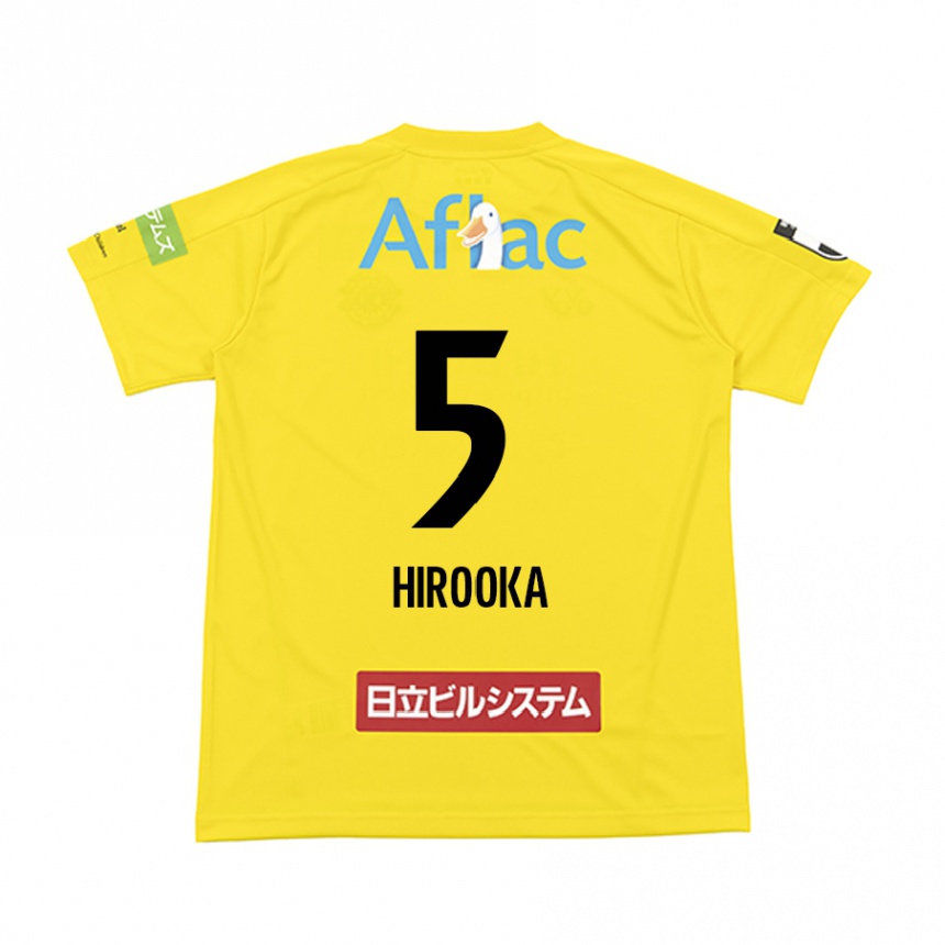 Men Football Eita Hirooka #5 Yellow Black Home Jersey 2024/25 T-Shirt Uk