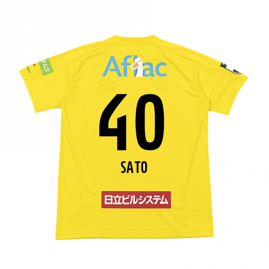 Men Football Raku Sato #40 Yellow Black Home Jersey 2024/25 T-Shirt Uk