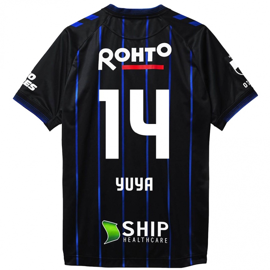 Men Football Yuya Fukuda #14 Black Blue Home Jersey 2024/25 T-Shirt Uk