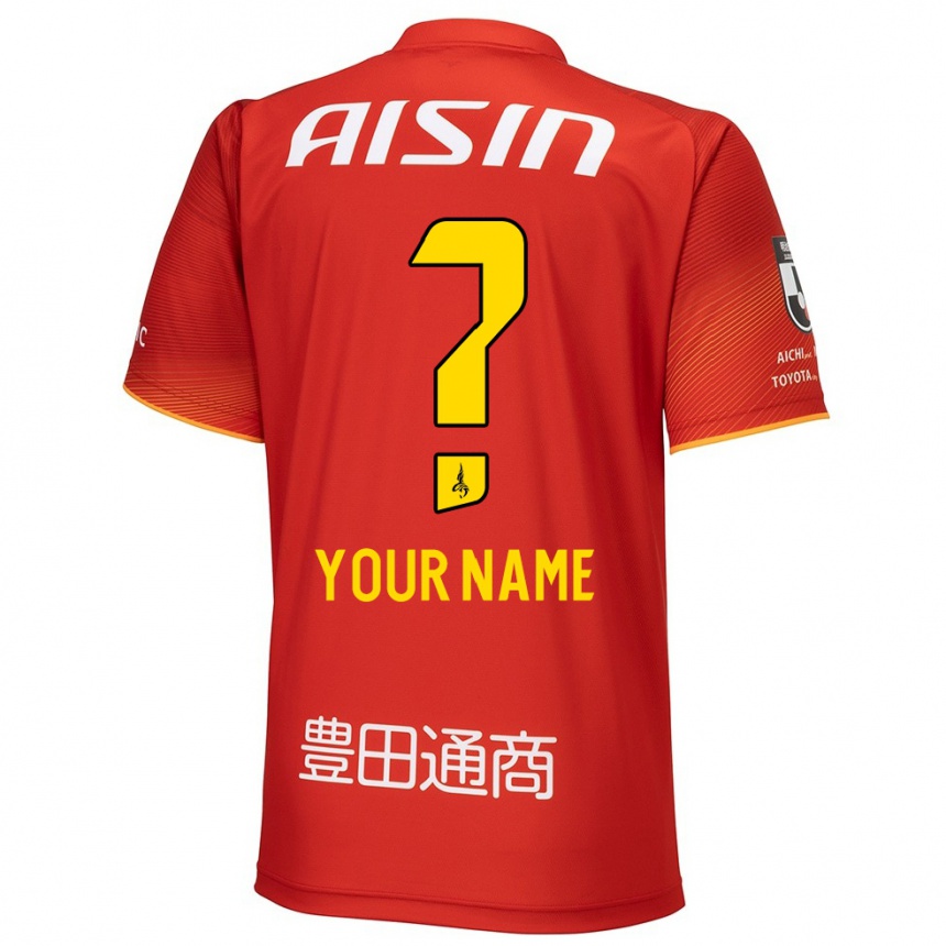 Men Football Your Name #0 Red White Yellow Home Jersey 2024/25 T-Shirt Uk