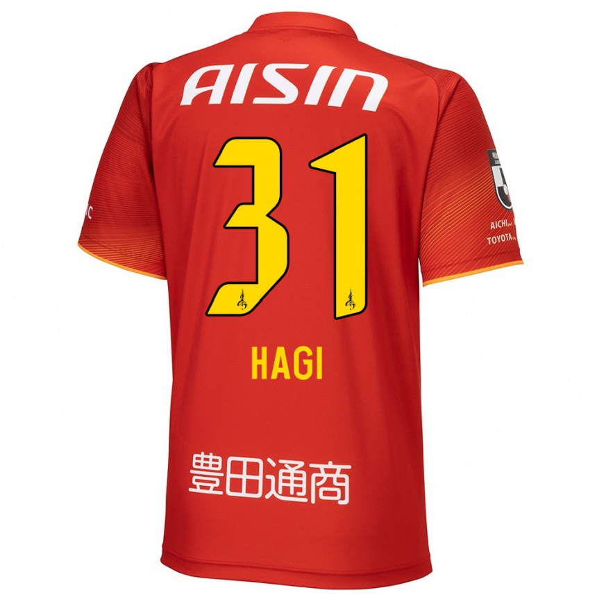 Men Football Hiroaki Hagi #31 Red White Yellow Home Jersey 2024/25 T-Shirt Uk