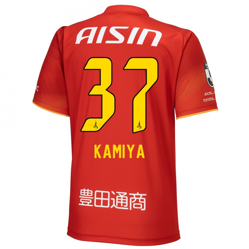 Men Football Kiichi Kamiya #37 Red White Yellow Home Jersey 2024/25 T-Shirt Uk