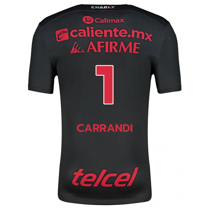 Men Football Daniela Carrandi #1 Black Red Home Jersey 2024/25 T-Shirt Uk