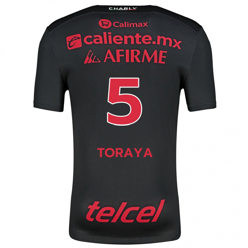 Men Football Yadira Toraya #5 Black Red Home Jersey 2024/25 T-Shirt Uk